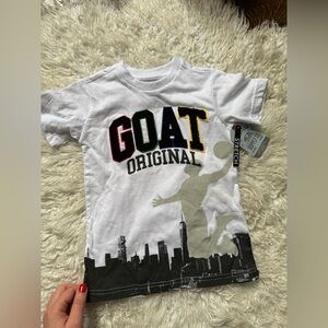 GOAT Original Kids White Graphic T-Shirt